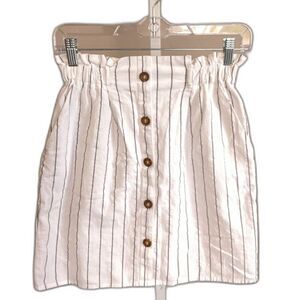 Sienna Sky Elastic Stretch White Stripes Medium Skirt Cotton Mix